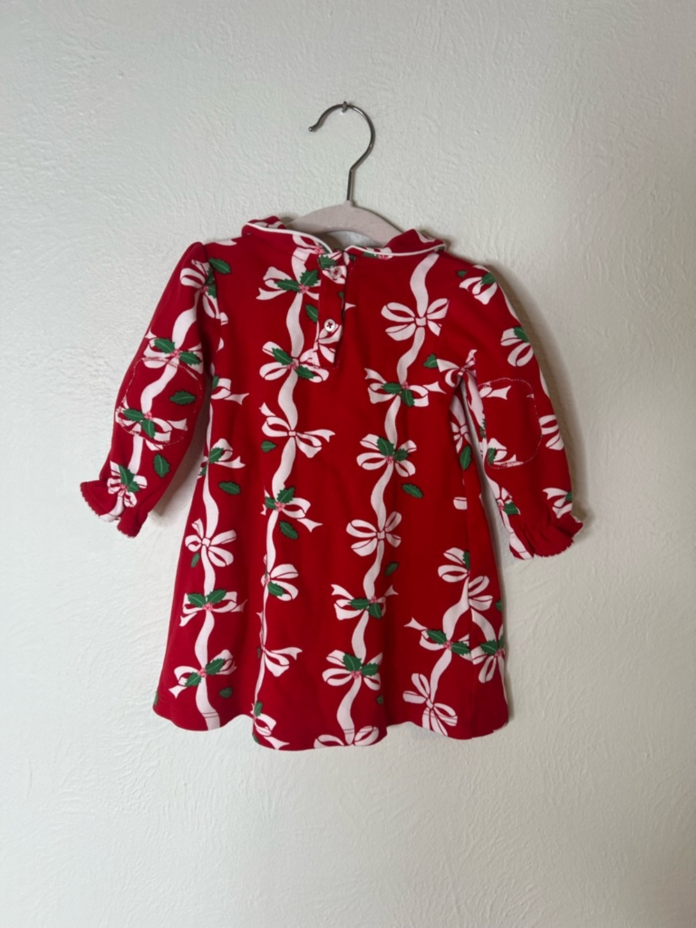 Beaufort Bonnet Co. Sadie Sweatshirt Dress Red Ribbon Holiday Print 6-12 months - Picture 6 of 10